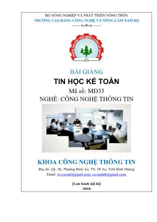 Bài giảng Tin học kế toán (Phần 1)