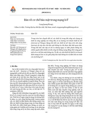 Bàn về cơ chế bảo mật trong mạng IoT