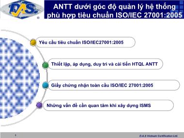 Báo cáo ANTT dưới góc độ quản lý hệ thống phù hợp tiêu chuẩn ISO/IEC 27001:2005