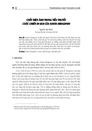Chất điện ảnh trong tiểu thuyết Cuộc chiến đi qua của Kanta Ibragimov