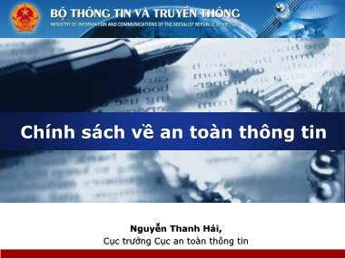 Chính sách về an toàn thông tin - Nguyễn Thanh Hải