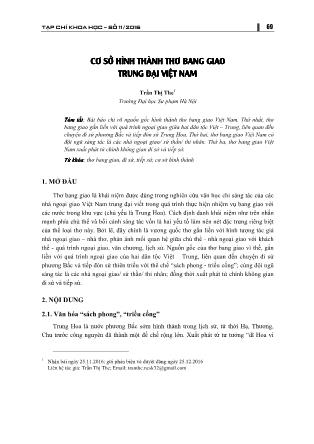 Cơ sở hình thành bang giao trung đại Việt Nam