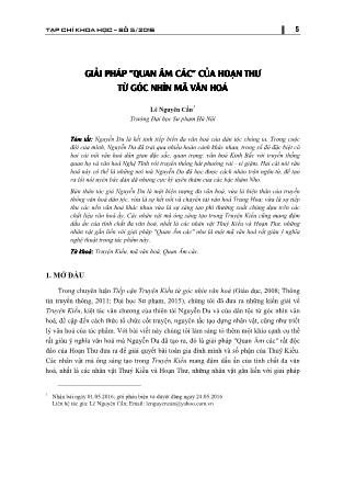 Giải pháp  Quan âm các của Hoạn Thư từ góc nhìn mã văn hóa