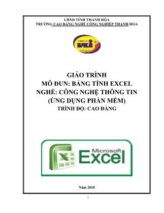 Giáo trình Bảng tính Excel - Chu Thị Hoa Hồng (Phần 1)