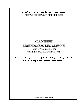 Giáo trình Bạo lực gia đình - Lê Hùng Cường
