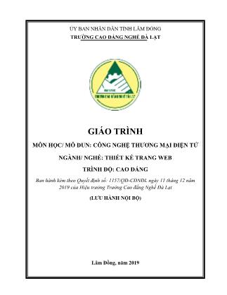 Giáo trình Công nghệ thương mại điện tử (Phần 1)