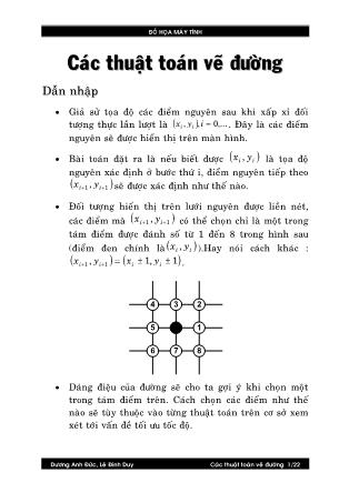 Giáo trình Đồ họa máy tính - Bài: Các thuật toán vẽ đường - Dương Anh Đức, Lê Đình Huy
