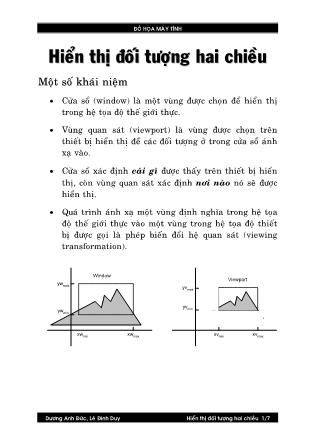 Giáo trình Đồ họa máy tính - Bài: Hiển thị đối tượng hai chiều - Dương Anh Đức, Lê Đình Huy