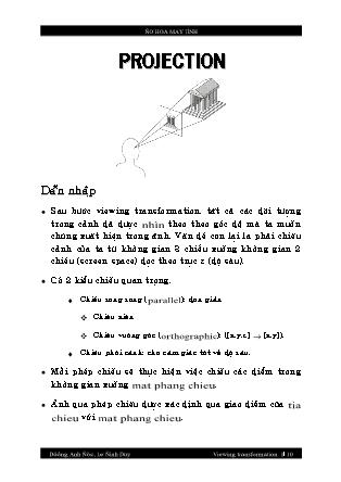 Giáo trình Đồ họa máy tính - Bài: Projection - Dương Anh Đức, Lê Đình Huy