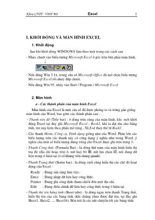 Giáo trình Excel - Viện Đại học Mở