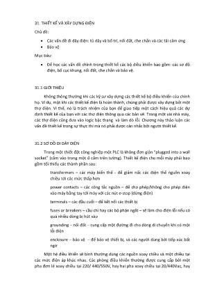 Giáo trình Hệ thống sản xuất tự động hóa với PLCs - Phần 31: Thiết kế và xây dựng điện