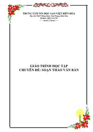 Giáo trình học tập Chuyên đề: Soạn thảo văn bản