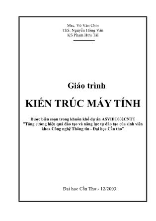 Giáo trình Kiến trúc máy tính - Đại học Cần Thơ