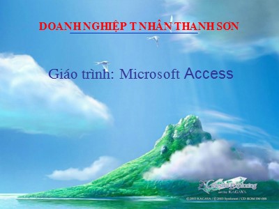 Giáo trình Microsoft Access - Thanh Sơn
