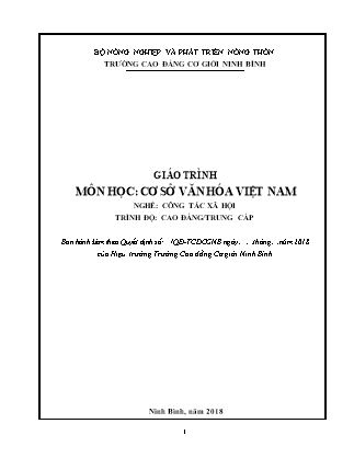 Giáo trình môn Cơ sở văn hóa Việt Nam