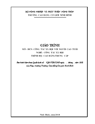 Giáo trình môn Công tác xã hội với người cao tuổi