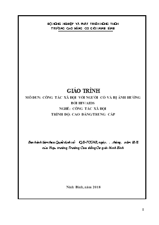 Giáo trình môn Công tác xã hội với người có và bị ảnh hưởng