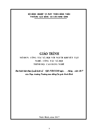 Giáo trình môn Công tác xã hội với người khuyết tật