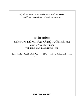 Giáo trình môn Công tác xã hội với trẻ em