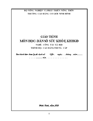 Giáo trình môn Dân số sức khỏe, kế hoạch hóa gia đình