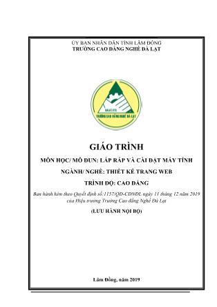 Giáo trình môn Lắp ráp và cài đặt máy tính