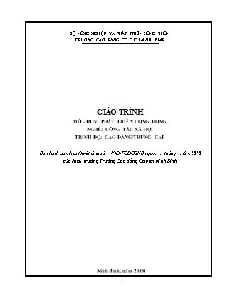 Giáo trình môn Phát triển cộng đồng
