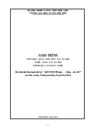Giáo trình môn Quản trị công tác xã hội