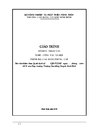 Giáo trình môn Tham vấn
