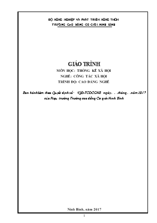 Giáo trình môn Thống kê xã hội