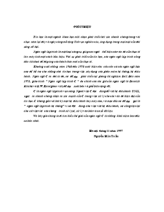 Giáo trình Ngôn ngữ lập trình C