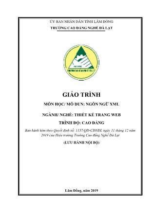 Giáo trình Ngôn ngữ XML