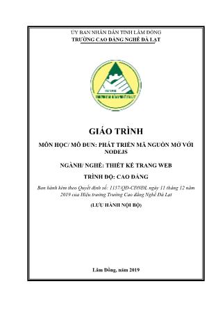 Giáo trình Phát triển mã nguồn mở với NodeJS