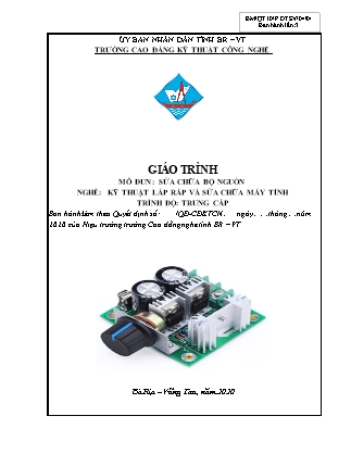 Giáo trình Sửa chữa bộ nguồn - Bùi Văn Vinh