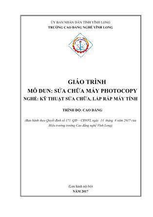 Giáo trình Sửa chữa máy photocopy - Trương Nguyễn Thịnh Cương