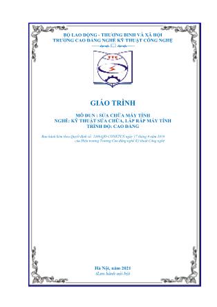 Giáo trình Sửa chữa máy tính - Đỗ Tiến Hưng (Phần 1)