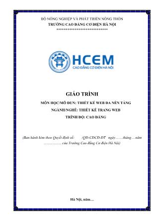 Giáo trình Thiết kế web đa nền tảng