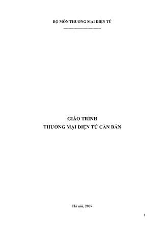 Giáo trình Thương mại điện tử căn bản (Phần 1)