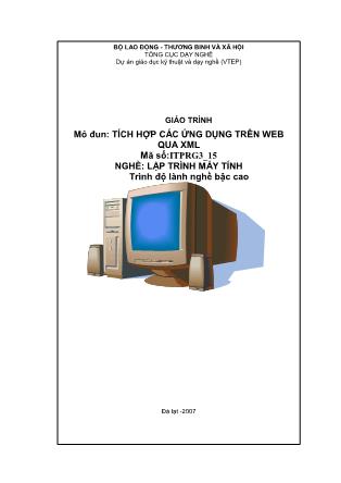 Giáo trình Tích hợp các ứng dụng trên web qua XML (Phần 1)