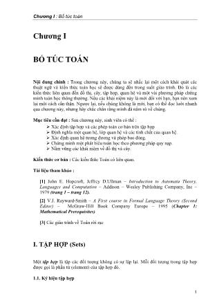Giáo trình Tin học lý thuyết - Chương I: Bổ túc toán