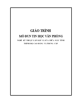 Giáo trình Tin học văn phòng - Nguyễn Thị Mai