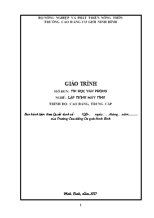 Giáo trình Tin học văn phòng - Nguyễn Xuân Khôi