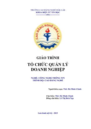 Giáo trình Tổ chức quản lý doanh nghiệp (Dùng cho trình độ Cao đẳng nghề)