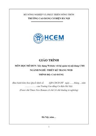 Giáo trình Xây dựng Website với hệ quản trị nội dung CMS