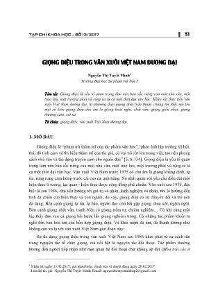 Giọng điệu trong văn xuôi Việt Nam đương đại