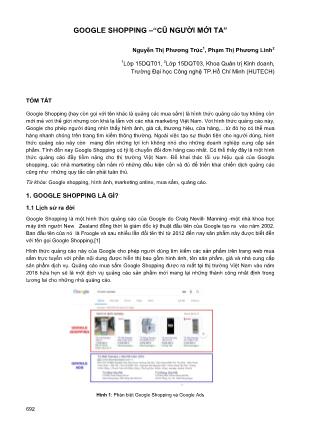 Google shopping - “Cũ người mới ta”