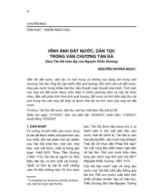 Hình ảnh đất nước, dân tộc trong văn chương Tản Đà (Qua Tản Đà toàn tập của Nguyễn Khắc Xương)