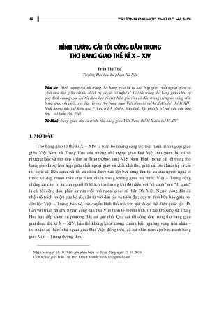 Hình tượng cái tôi công dân trong thơ bang giao thế kỉ X - XIV