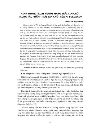 Hình tượng “Loại người mang trái tim chó” trong tác phẩm “Trái tim chó” của M. Bulgakov