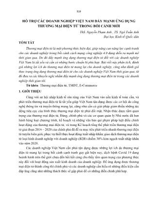 Hỗ trợ các doanh nghiệp Việt Nam đẩy mạnh ứng dụng thương mại điện tử trong bối cảnh mới
