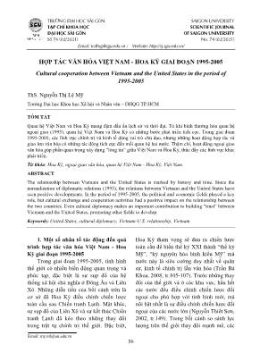 Hợp tác văn hóa Việt Nam - Hoa Kỳ giai đoạn 1995-2005